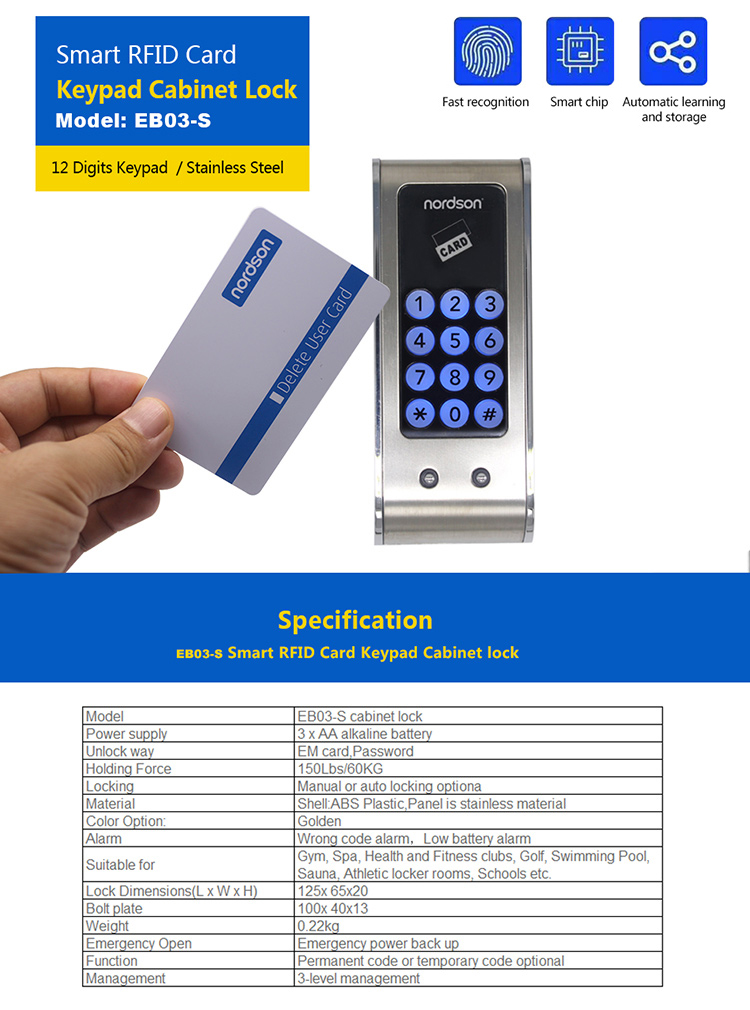 Eb03 S Smart Rfid Card Keypad Lock